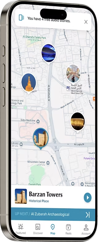 Qissatec map screen with story pins